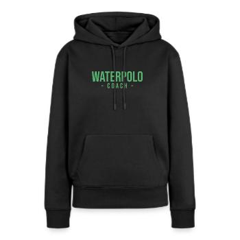 Water-polo water-polo water-polo water-polo - Sweat à capuche Premium bio Femme - noir - Devant - Julia (174cm)