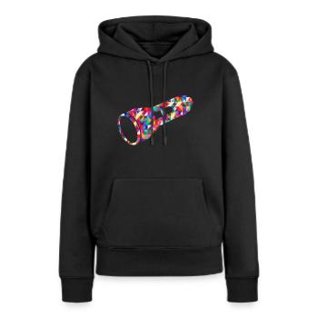 lampe de poche - Sweat à capuche Premium bio Femme - noir - Devant - Julia (174cm)