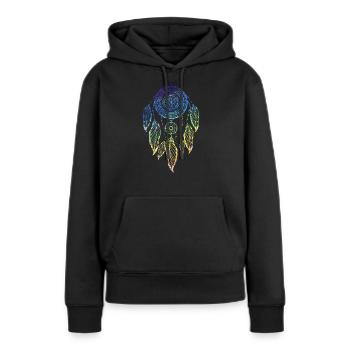 attrape-rêves - Sweat à capuche Premium bio Femme - noir - Devant - Julia (174cm)