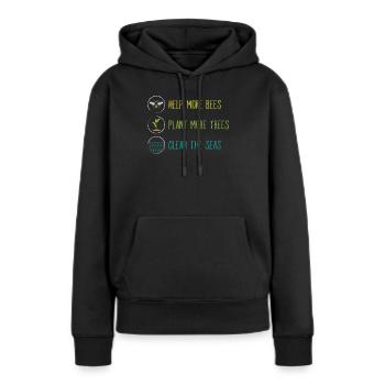 amoureux de la nature - Sweat à capuche Premium bio Femme - noir - Devant - Julia (174cm)