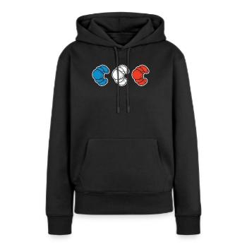 Frankreich - Frauen Premium Bio Hoodie - Schwarz - Vorne - Julia (174cm)