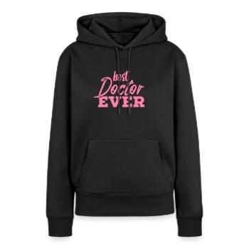 Médecin médecin médecin - Sweat à capuche Premium bio Femme - noir - Devant - Julia (174cm)