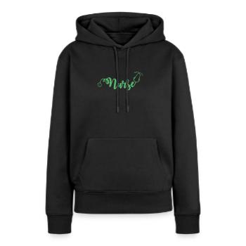 Infirmière infirmière - Sweat à capuche Premium bio Femme - noir - Devant - Julia (174cm)