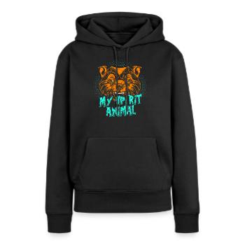 Ours Grizzly Esprit Animal Esprit Animal Totem - Sweat à capuche Premium bio Femme - noir - Devant - Julia (174cm)