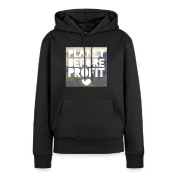 Umweltschützer - Frauen Premium Bio Hoodie - Schwarz - Vorne - Julia (174cm)