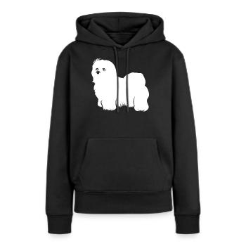 Coton de Tulear - Sweat à capuche Premium bio Femme - noir - Devant - Julia (174cm)