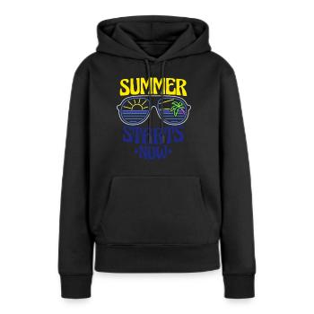 Vacances d'été - Sweat à capuche Premium bio Femme - noir - Devant - Julia (174cm)