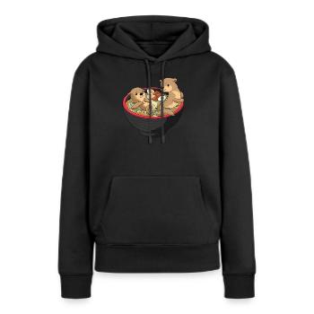 Süße Otter Geschenk Ramen Nudelsuppe Kawaii Marder - Frauen Premium Bio Hoodie - Schwarz - Vorne - Julia (174cm)