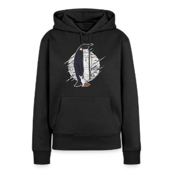 Pingouin empereur pingouin - Sweat à capuche Premium bio Femme - noir - Devant - Julia (174cm)