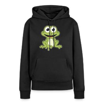 Grenouille quark animal faune nature forêt grenouilles - Sweat à capuche Premium bio Femme - noir - Devant - Julia (174cm)