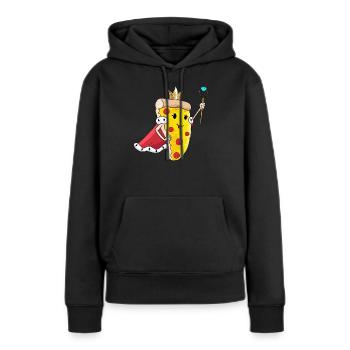 Pizza Queen Gift Girlfriend Pizza Fast Food - Dame Premium hoodie, økologisk bomuld - sort - Foran - Julia (174cm)