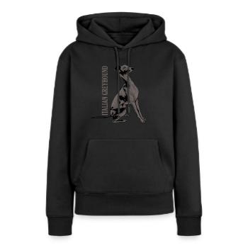 Italienischer Windhund - Frauen Premium Bio Hoodie - Schwarz - Vorne - Julia (174cm)
