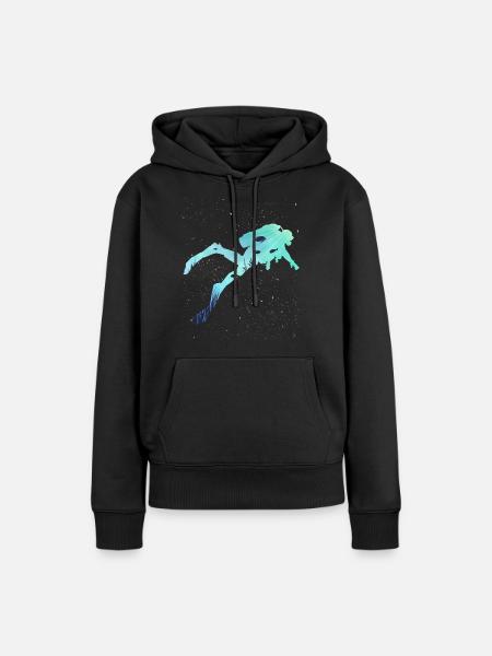 Tauchen Meeresbewohner - Frauen Premium Bio Hoodie - Schwarz