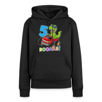 5 Jahre Dino Geschenk Monstertruck 5. Geburtstag - Frauen Premium Bio Hoodie - Schwarz - Vorne - Julia (174cm)