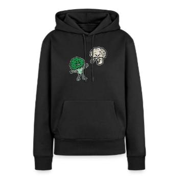 Brocoli chou-fleur - Sweat à capuche Premium bio Femme - noir - Devant - Julia (174cm)