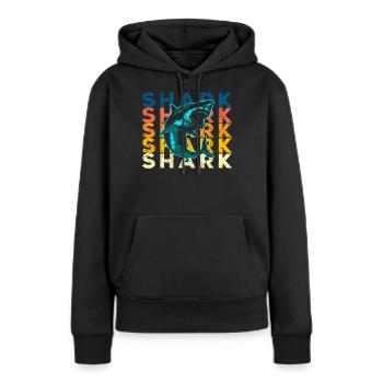 Hai Haifisch - Frauen Premium Bio Hoodie - Schwarz - Vorne - Julia (174cm)