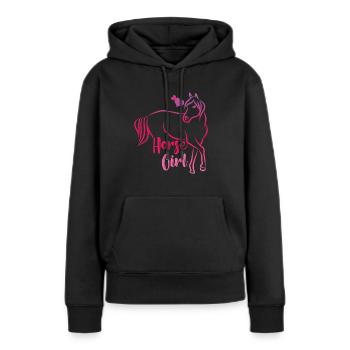 Pferd Pferdesport - Frauen Premium Bio Hoodie - Schwarz - Vorne - Julia (174cm)