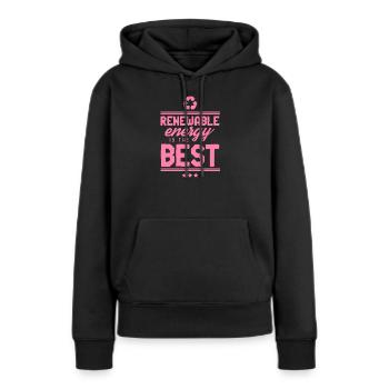 Erneuerbare Energie Erneuerbare Energie - Frauen Premium Bio Hoodie - Schwarz - Vorne - Julia (174cm)