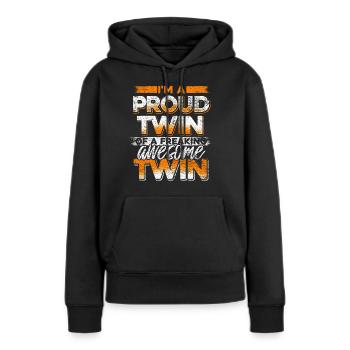 Zwillinge Zwilling - Frauen Premium Bio Hoodie - Schwarz - Vorne - Julia (174cm)