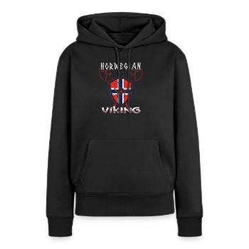 Norwegischer Wikinger - Frauen Premium Bio Hoodie - Schwarz - Vorne - Julia (174cm)