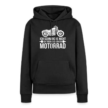 Motorradfahrer - Frauen Premium Bio Hoodie - Schwarz - Vorne - Julia (174cm)