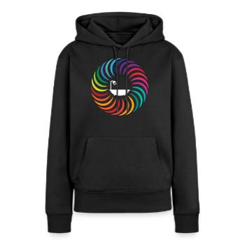 Baignoire Rainbow Boomerang Circle - Sweat à capuche Premium bio Femme - noir - Devant - Julia (174cm)