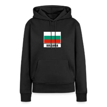 Bulgarie - Sweat à capuche Premium bio Femme - noir - Devant - Julia (174cm)