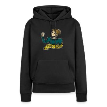 Cadeau de physicien Marie Curie - Sweat à capuche Premium bio Femme - noir - Devant - Julia (174cm)