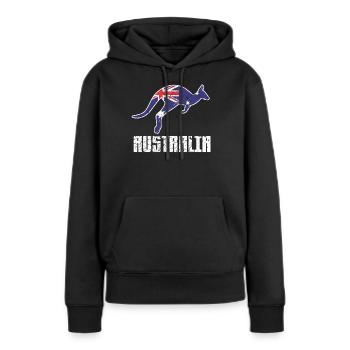 Australien Australier Flagge Känguru - Frauen Premium Bio Hoodie - Schwarz - Vorne - Julia (174cm)