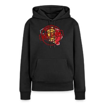 Belgien Belgier - Frauen Premium Bio Hoodie - Schwarz - Vorne - Julia (174cm)