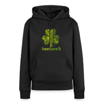 Kleeblatt Irland - Frauen Premium Bio Hoodie - Schwarz - Vorne - Julia (174cm)