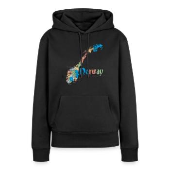 Norvège Scandinavie - Sweat à capuche Premium bio Femme - noir - Devant - Julia (174cm)