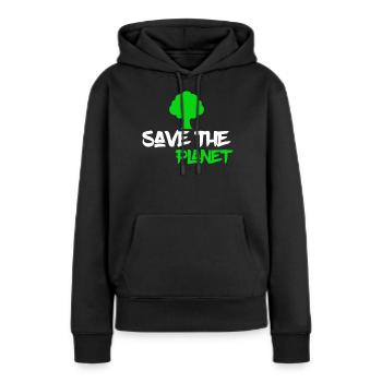 protecteurs de la nature - Sweat à capuche Premium bio Femme - noir - Devant - Julia (174cm)