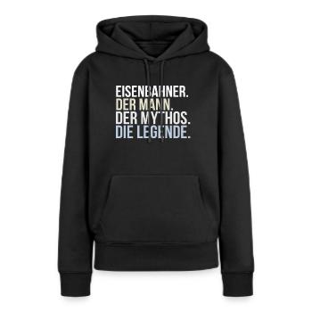 Eisenbahner - Frauen Premium Bio Hoodie - Schwarz - Vorne - Julia (174cm)