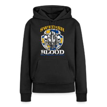 Nation suédoise - Sweat à capuche Premium bio Femme - noir - Devant - Julia (174cm)