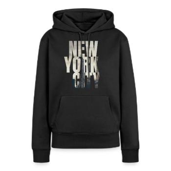 New York Manhattan Skyline - Frauen Premium Bio Hoodie - Schwarz - Vorne - Julia (174cm)