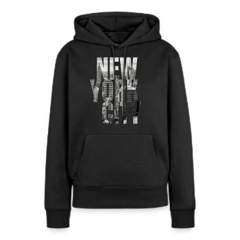 New York City Manhattan skyline - Sweat à capuche Premium bio Femme - noir - Devant - Julia (174cm)