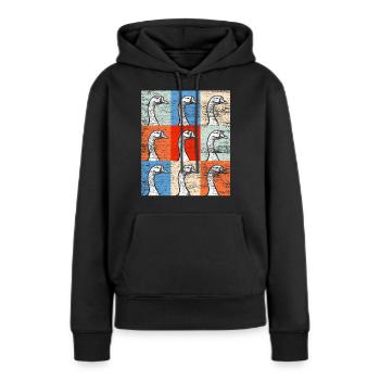 Gans - Frauen Premium Bio Hoodie - Schwarz - Vorne - Julia (174cm)