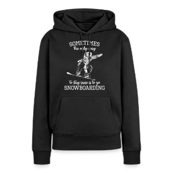 Snowboard Snowboard Snowboarder - Sweat à capuche Premium bio Femme - noir - Devant - Julia (174cm)
