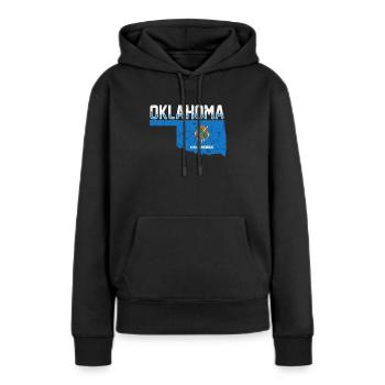 Oklahoma USA - Sweat à capuche Premium bio Femme - noir - Devant - Julia (174cm)