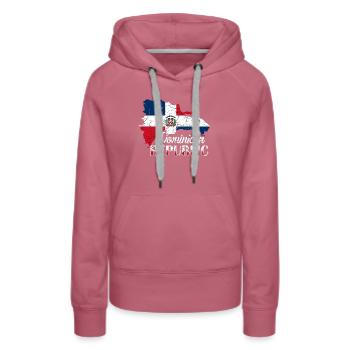 République dominicaine - Sweat à capuche Premium bio Femme - mauve - Devant - Isabella (175cm)