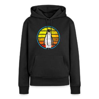 manchot - Sweat à capuche Premium bio Femme - noir - Devant - Julia (174cm)
