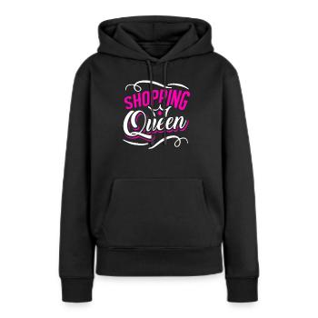 Reine du shopping - Sweat à capuche Premium bio Femme - noir - Devant - Julia (174cm)