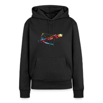 arbalète - Sweat à capuche Premium bio Femme - noir - Devant - Julia (174cm)