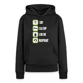 Programmeur Programmeur Code de programmation - Sweat à capuche Premium bio Femme - noir - Devant - Julia (174cm)