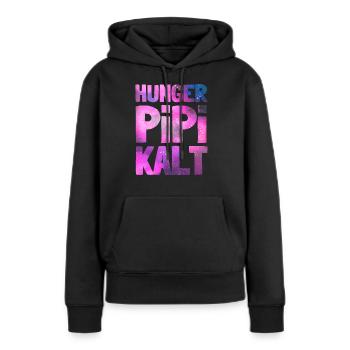 Hunger Pipi Kalt Typisch Frau Lustiger Spruch - Frauen Premium Bio Hoodie - Schwarz - Vorne - Julia (174cm)