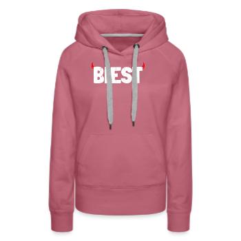 Biest Teufel Zicke - Frauen Premium Bio Hoodie - Malve - Vorne - Isabella (175cm)
