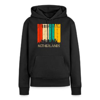 Rotterdam Pays-Bas Hollande - Sweat à capuche Premium bio Femme - noir - Devant - Julia (174cm)