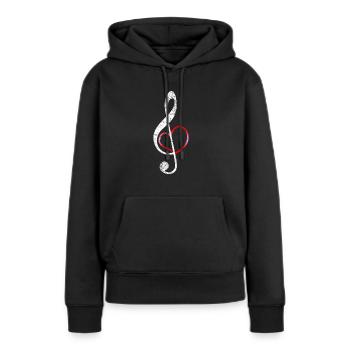 Musical Gesang - Frauen Premium Bio Hoodie - Schwarz - Vorne - Julia (174cm)