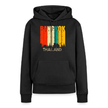 Bangkok Thaïlande - Sweat à capuche Premium bio Femme - noir - Devant - Julia (174cm)